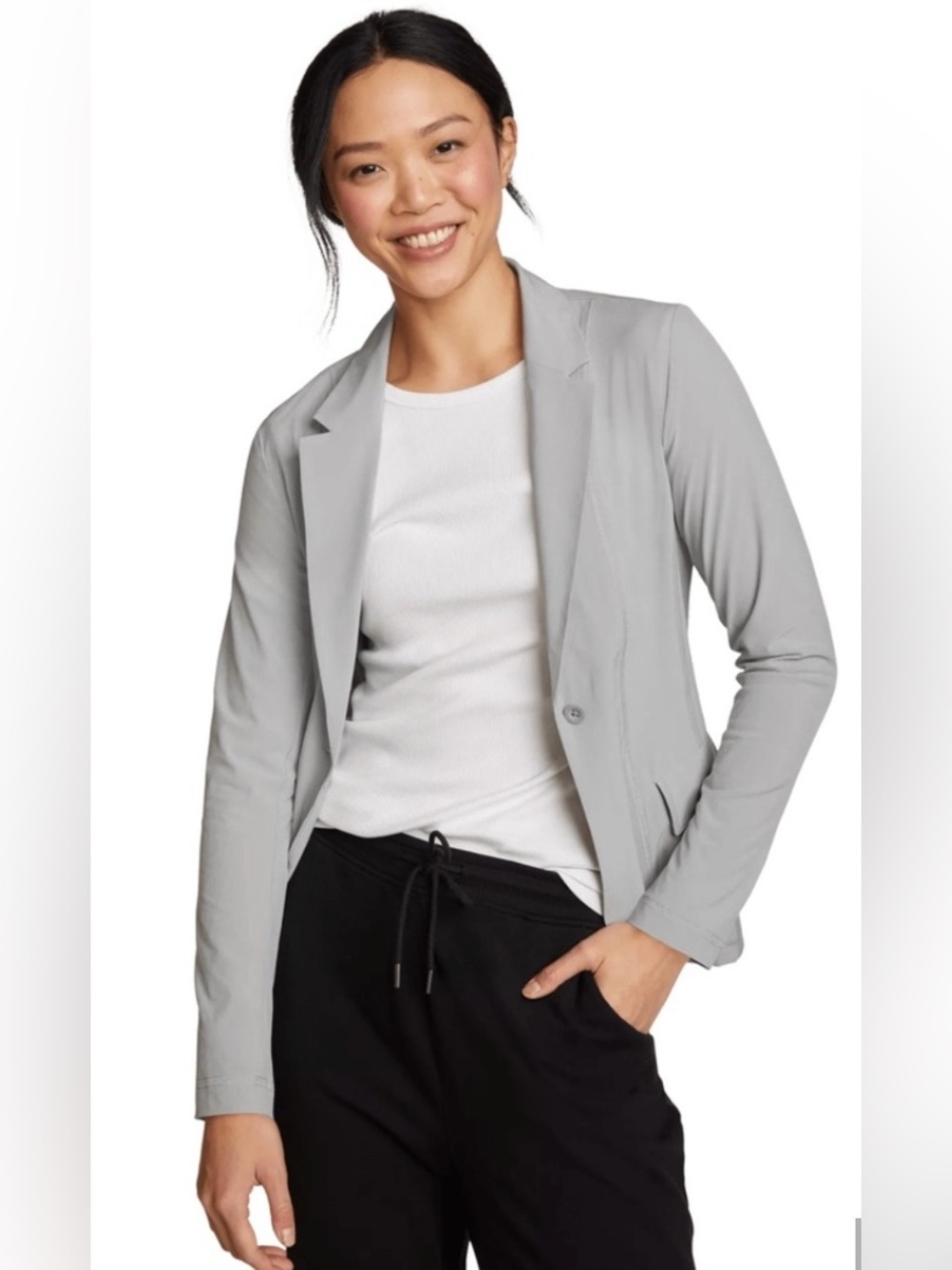 Eddie Bauer Women’s Departure Gray Blazer NWT